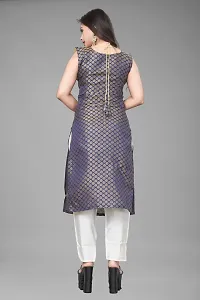 A-Line Black Woven Design Jacquard kurta Set-thumb1