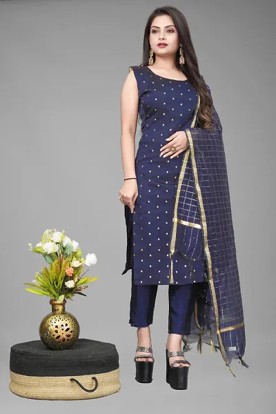 A-Line Woven Design Jacquard kurta Set