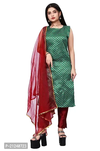 Stylish A-Line Teal Jacquard Jacquard kurta Set