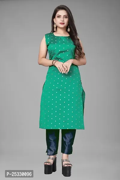 A-Line Black Woven Design Jacquard kurta Set