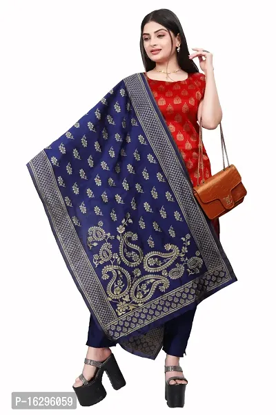 Stylish Fancy Jacquard Unstitched Dress Material Top With Bottom And Dupatta Set For Women