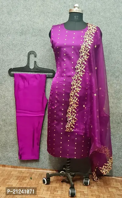 Stylish Jacquard Kurta, Bottom and Dupatta Set-thumb0