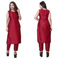 Stylish Soft Silk Kurta With Pant And Koti Set For Women-thumb1