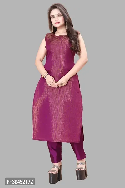 Elegant Purple Woven Design Jacquard Kurta Pant With Dupatta For Women-thumb2