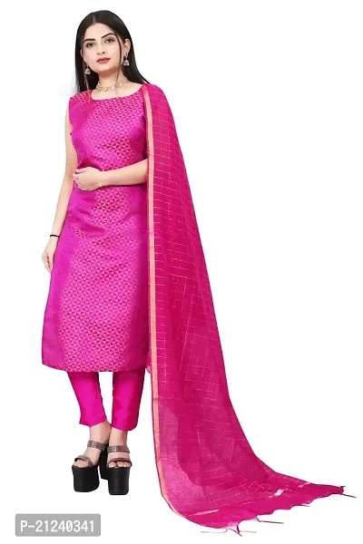 Stylish A-Line Pink Jacquard Jacquard kurta Set