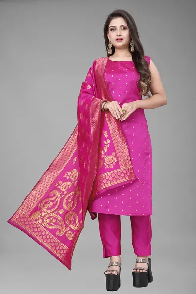 Fancy Jacquard Kurta Set For Women