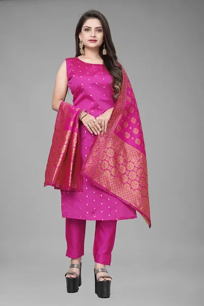 Fancy Jacquard Kurta Set For Women