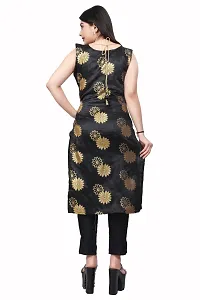 A-Line Black Woven Design Jacquard kurta Set-thumb1