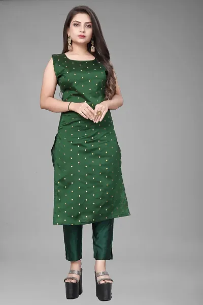 Stylish Jacquard A-Line Woven Design Kurta Set