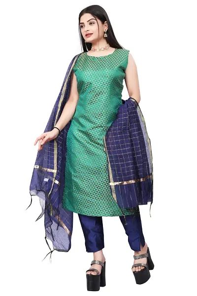 Stylish Jacquard Printed Unstitched Suit