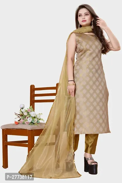 Elegant Banarasi Silk Jacquard Weave Dress Material with Dupatta For Women-thumb0