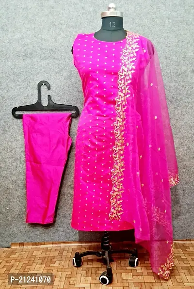 Stylish A-Line Pink Jacquard Jacquard kurta Set