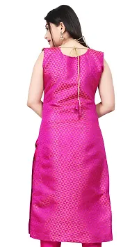 Stylish A-Line Pink Woven Design Jacquard kurta Set-thumb1