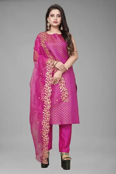 Fancy Jacquard Kurta Set For Women