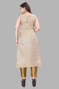 Elegant Beige Woven Design Jacquard Kurta Pant With Dupatta For Women-thumb2