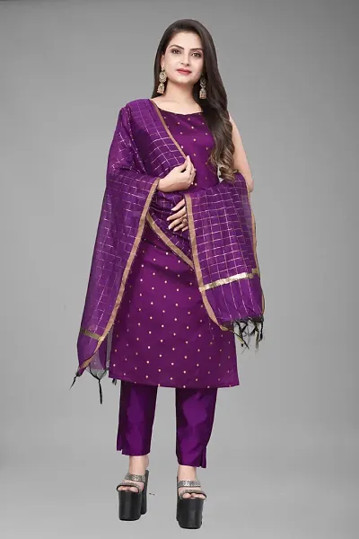 Fancy Jacquard Kurta Set For Women