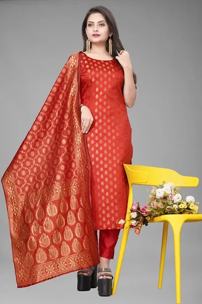 Fancy Jacquard Kurta Set For Women