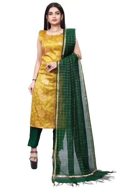 A-Line Woven Design Jacquard kurta Set