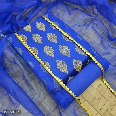 Elegant Banarasi Silk Jacquard Weave Dress Material with Dupatta For Women