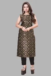 Stylish Black Jacquard Kurta, Bottom And Dupatta Set For Women-thumb1