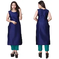 Stylish Soft Silk Kurta With Pant And Koti Set For Women-thumb1