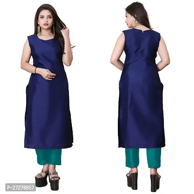 Stylish Soft Silk Kurta With Pant And Koti Set For Women-thumb2