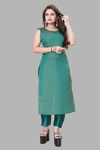 Elegant Teal Woven Design Jacquard Kurta Pant With Dupatta For Women-thumb1