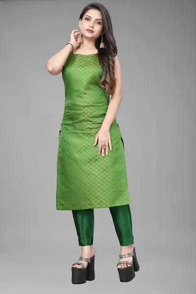 A-Line Woven Design Jacquard kurta Set