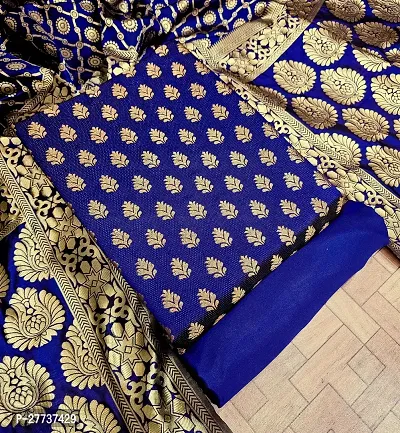 Elegant Banarasi Silk Jacquard Weave Dress Material with Dupatta For Women-thumb0