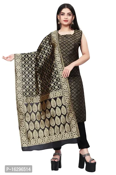 Stylish Fancy Jacquard Unstitched Dress Material Top With Bottom And Dupatta Set For Women