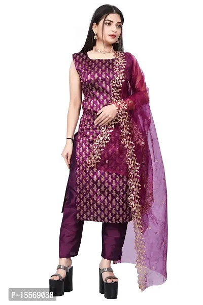 Stylish Fancy Banarasi Silk Kurta With Bottom Wear And Dupatta Set For Women