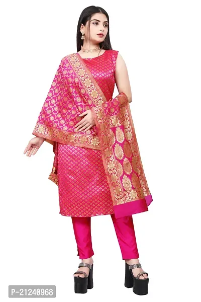 Stylish A-Line Pink Jacquard Jacquard kurta Set