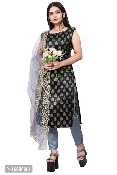 Stylish Fancy Jacquard Unstitched Dress Material Top With Bottom And Dupatta Set For Women