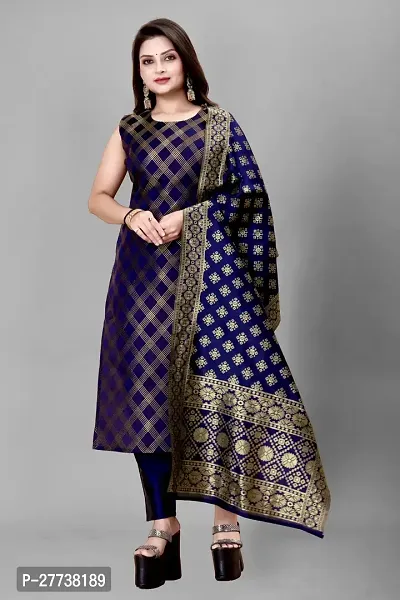 Elegant Banarasi Silk Jacquard Weave Dress Material with Dupatta For Women