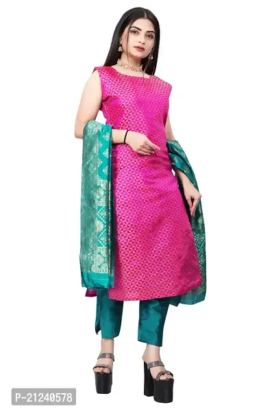 Stylish A-Line Pink Jacquard Jacquard kurta Set-thumb0