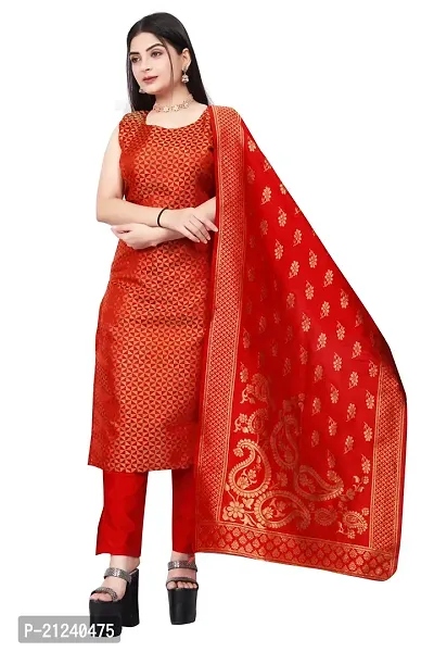 Stylish A-Line Red Jacquard Jacquard kurta Set