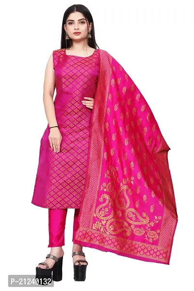 Stylish A-Line Pink Jacquard Jacquard kurta Set