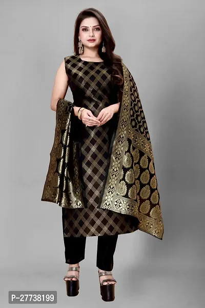 Elegant Banarasi Silk Jacquard Weave Dress Material with Dupatta For Women