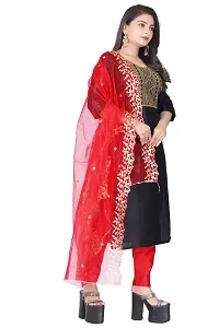 Stylish Black Silk Kurta, Bottom And Dupatta Set For Women-thumb1