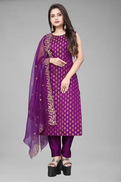 Fancy Jacquard Kurta Set For Women