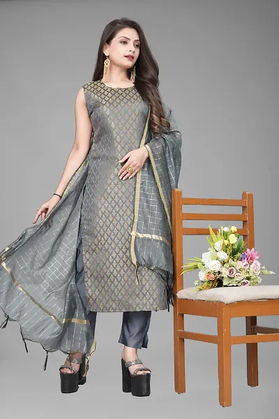 Fancy Jacquard Kurta Set For Women