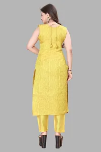 Elegant Yellow Woven Design Jacquard Kurta Pant With Dupatta For Women-thumb2