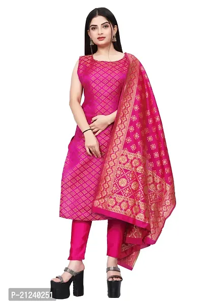 Stylish A-Line Pink Jacquard Jacquard kurta Set