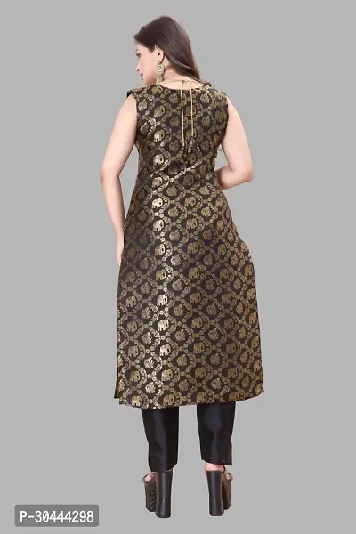 Stylish Black Jacquard Kurta, Bottom And Dupatta Set For Women-thumb3