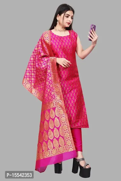 Stylish Fancy Banglori Silk Kurta With Bottom Wear And Dupatta Set For Women