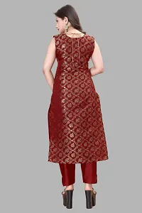 Stylish Maroon Jacquard Kurta, Bottom And Dupatta Set For Women-thumb2