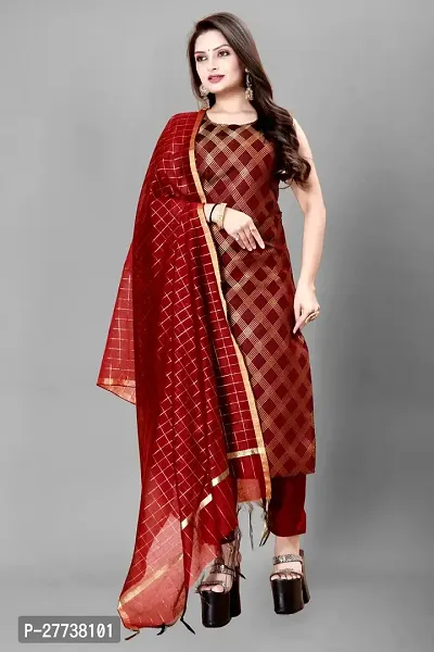 Elegant Banarasi Silk Jacquard Weave Dress Material with Dupatta For Women