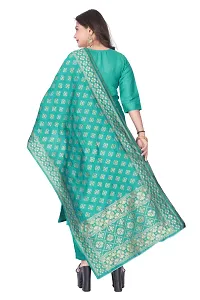 Stylish Green Silk Kurta, Bottom And Dupatta Set For Women-thumb2