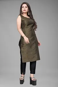 A-Line Black Woven Design Jacquard kurta Set-thumb1