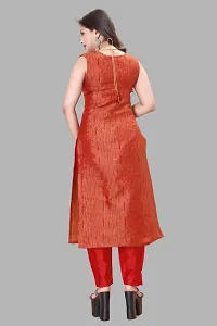 Elegant Red Woven Design Jacquard Kurta Pant With Dupatta For Women-thumb2